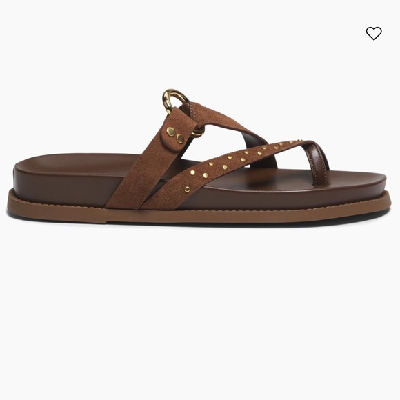 SCHUTZ Aveline Brown Studded leather suede Sandals size 9.5 new with tags - Picture 2 of 6